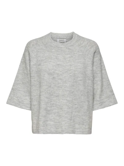 Only - Simoni 3/4 Strik - Light Grey Melange